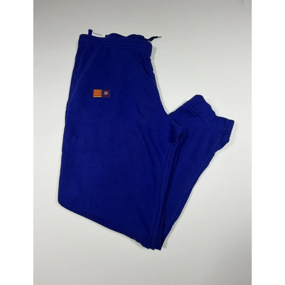 Nike FC Barcelona Soccer Fleece Sweat Pants Blue Men's Size 2XL FD1444-455